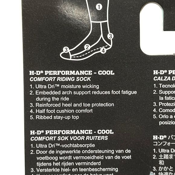 Harley-Davidson Black Athletic Socks, Size L, NWT - Picture 4 of 6